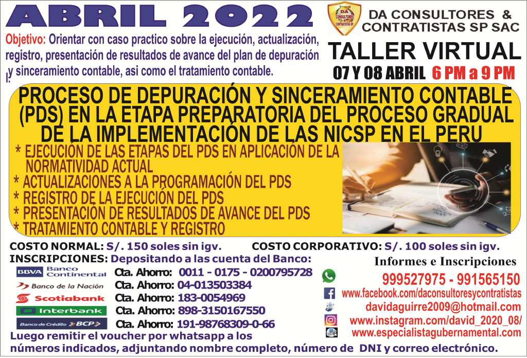 PROCESO DE DEPURACIÓN Y SINCERAMIENTO CONTABLE EN LA ETAPA PREPARATORIA DEL PROCESO GRADUAL DE LA IMPLEMENTACIÓN DE LAS NICSP EN EL PERÚ